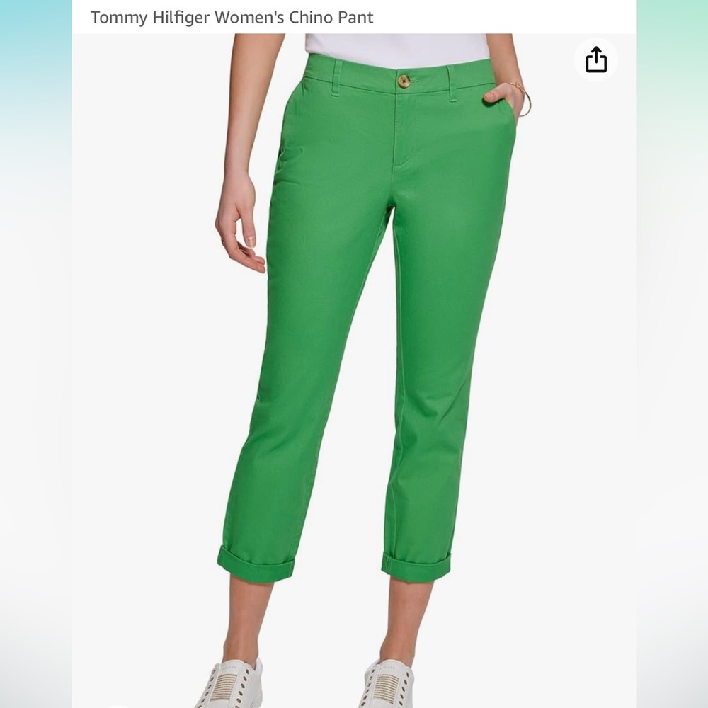 Tommy Hilfiger Women's TH Flex Hampton Cuffed Chino Straight-Leg Pants (NWT)